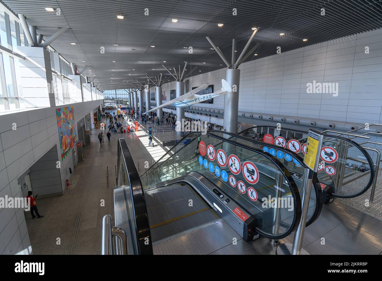 Porto Alegre, RS, Brazil - May 21, 2022: indoors of the International Airport Salgado Filho, POA. Stock Photo