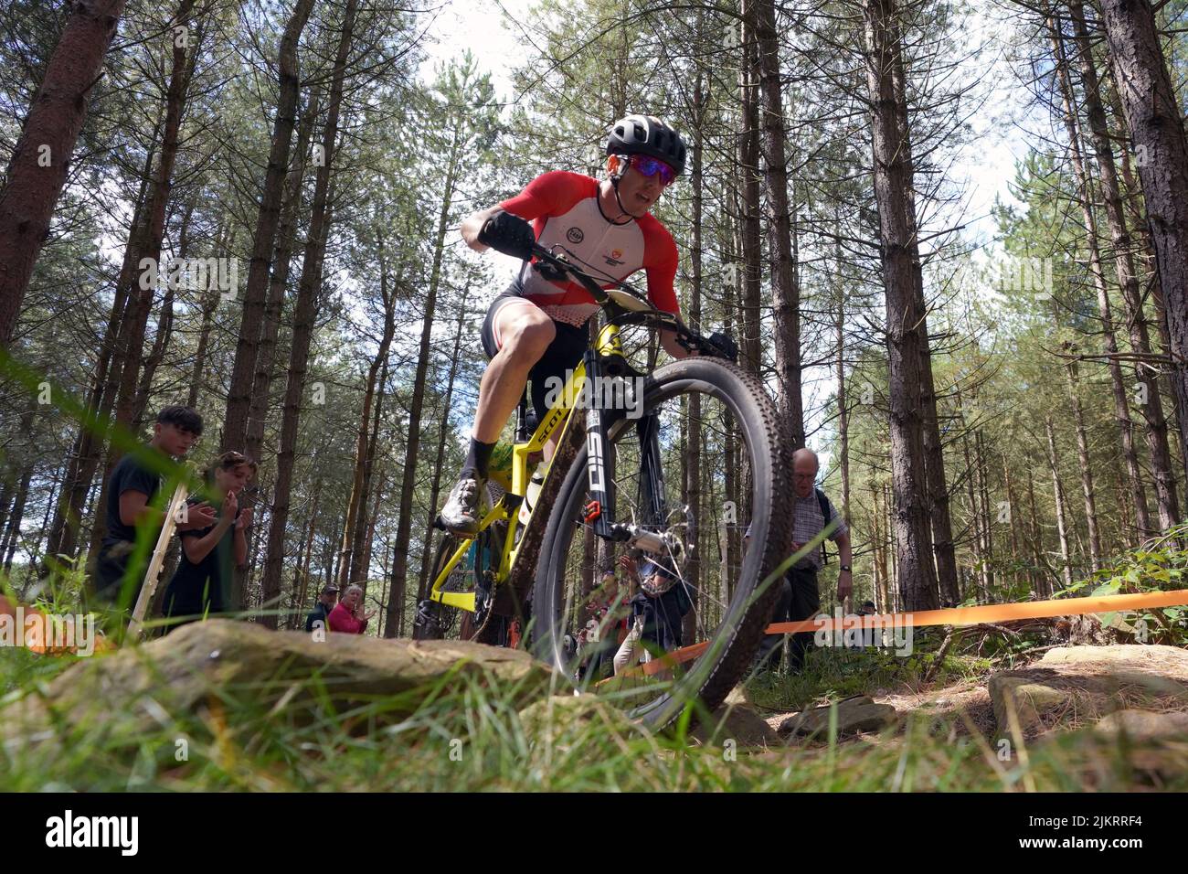 Jersey's Rhys Hidrio during the Men's Cross-country final at Cannock Chase on day six of the 2022 Commonwealth Games. Picture date: Wednesday August 3, 2022. Stock Photo