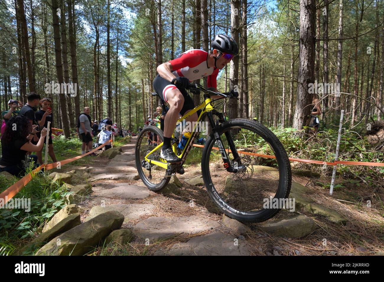 Jersey's Rhys Hidrio during the Men's Cross-country final at Cannock Chase on day six of the 2022 Commonwealth Games. Picture date: Wednesday August 3, 2022. Stock Photo