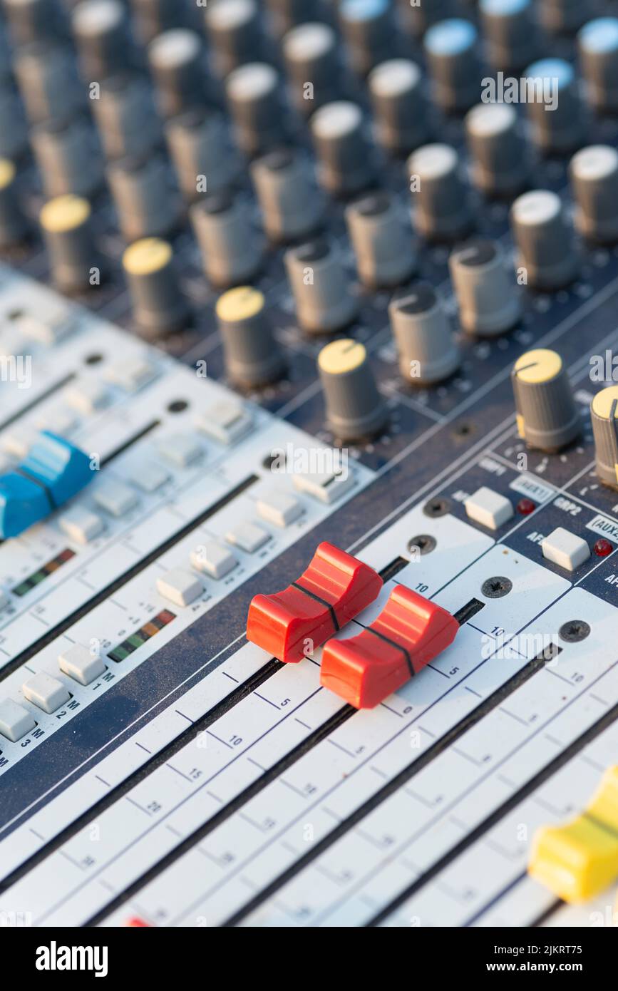 Audio Mixing Console, Sound Mixer Stock Photo