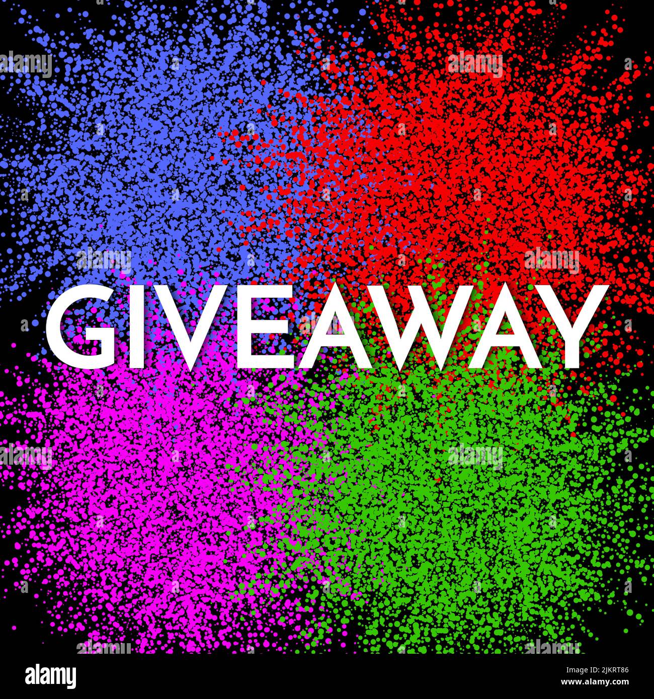 Giveaway banner template. Giveaway phrase on colorful background