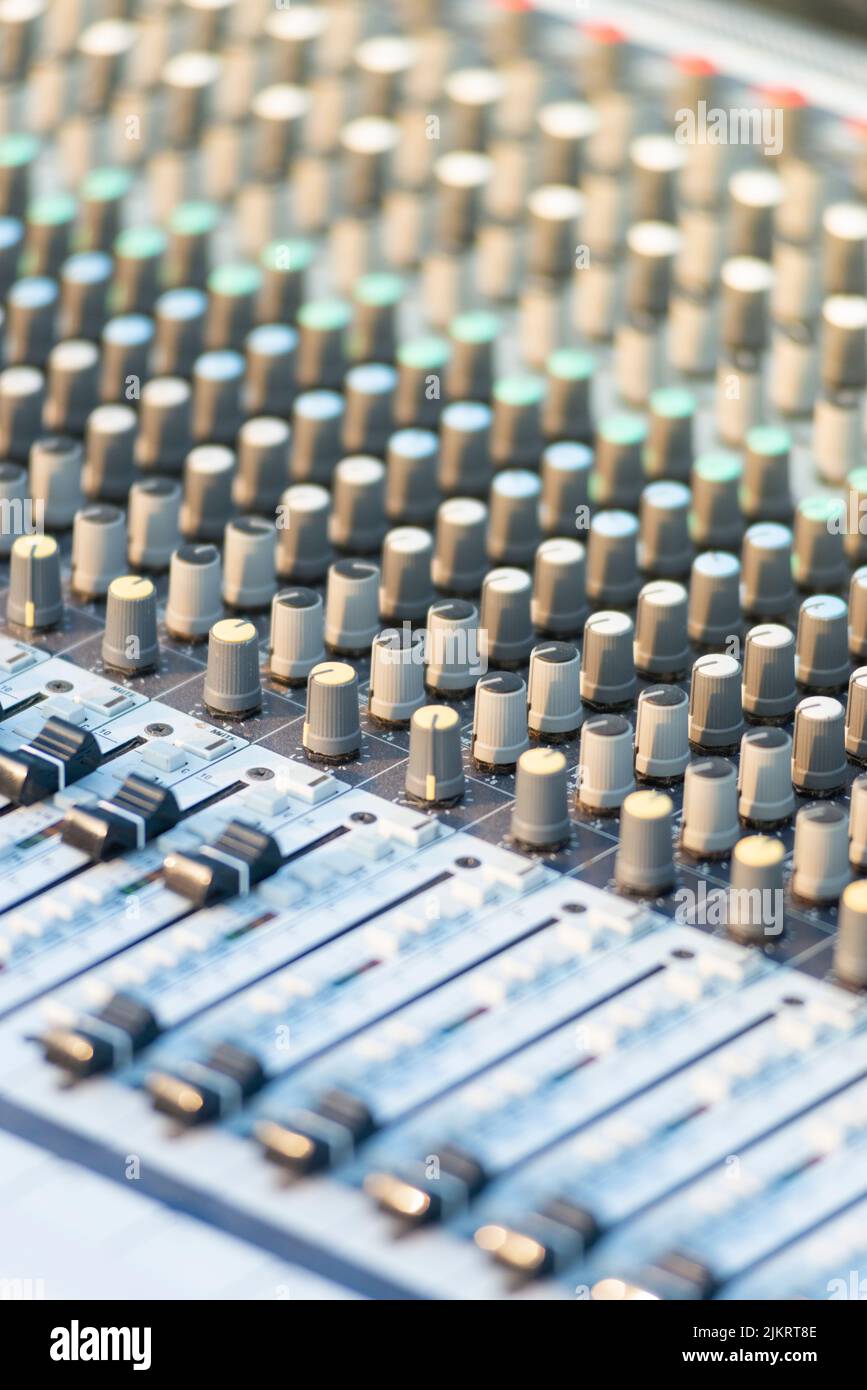 Audio Mixing Console, Sound Mixer Stock Photo