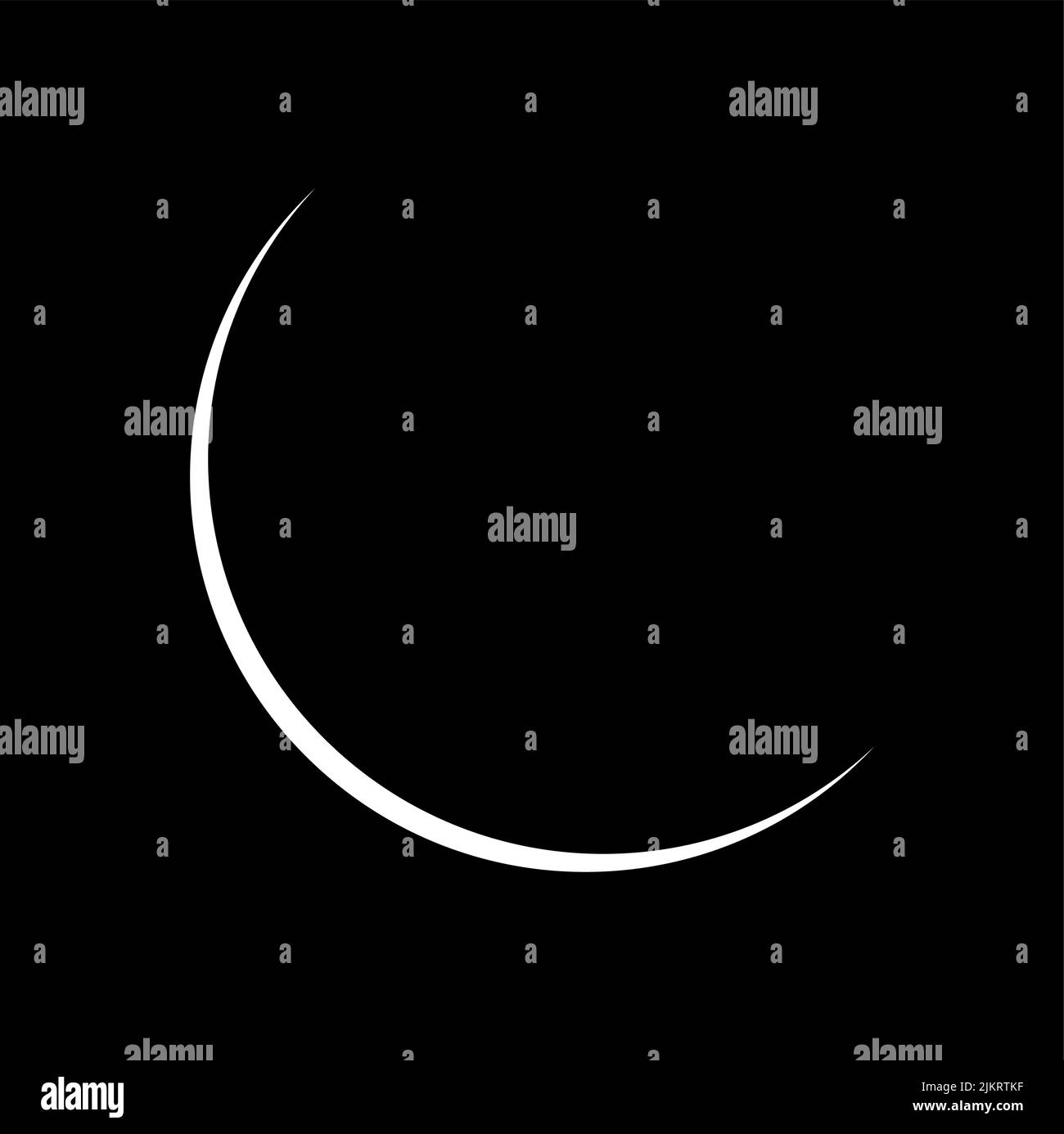 a new moon shaped white icon isolated on white background Stock Vector ...