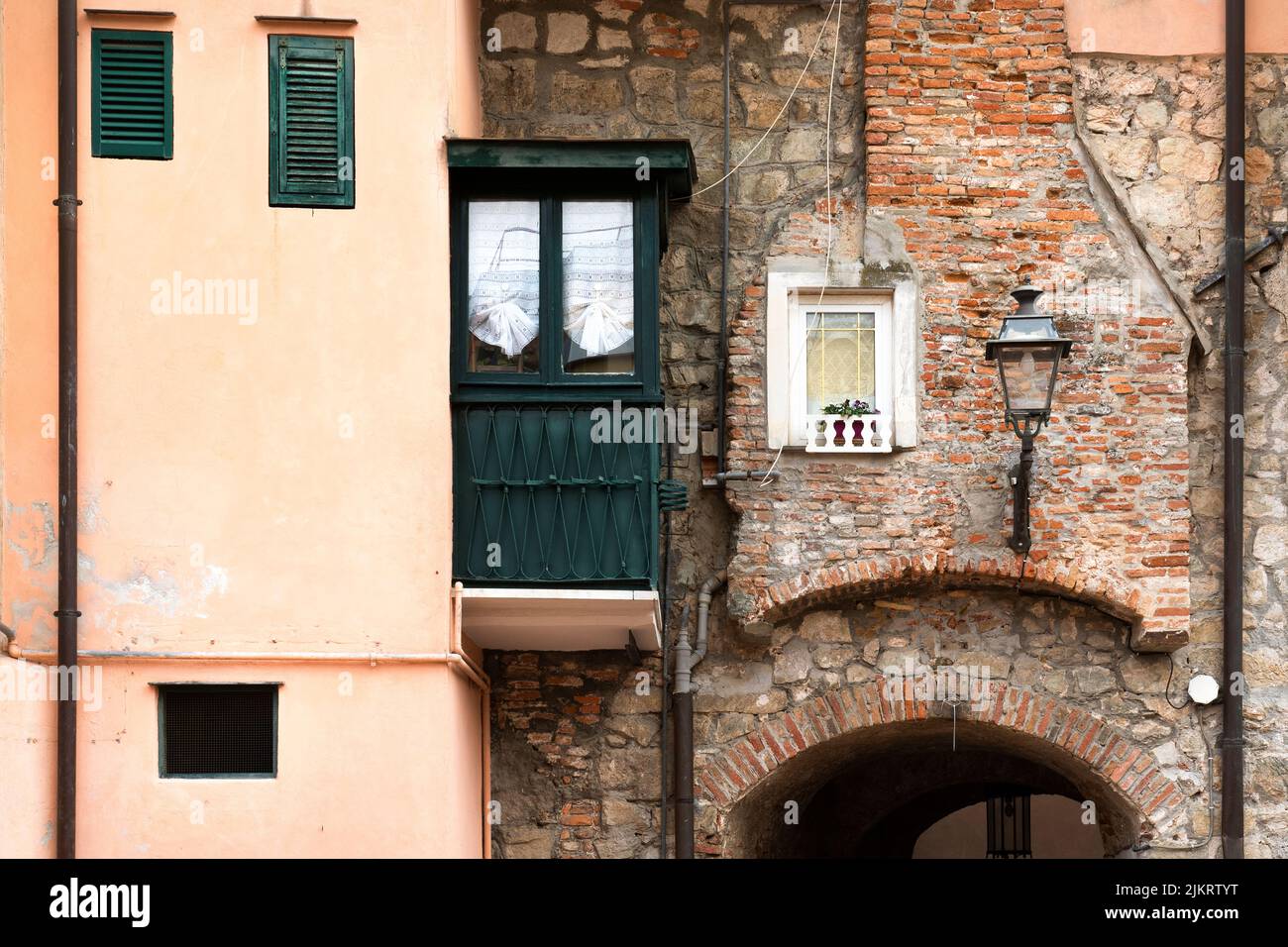 Italy Liguria Ponente - Noli Carrugi - alleys in Historic Center Stock Photo