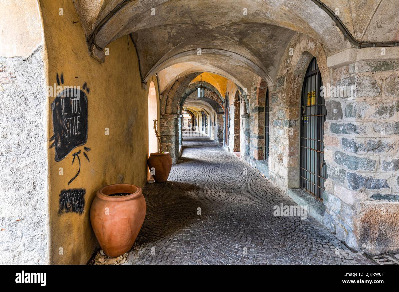 Italy Liguria Ponente - Noli Carrugi - alleys in Historic Center Stock Photo
