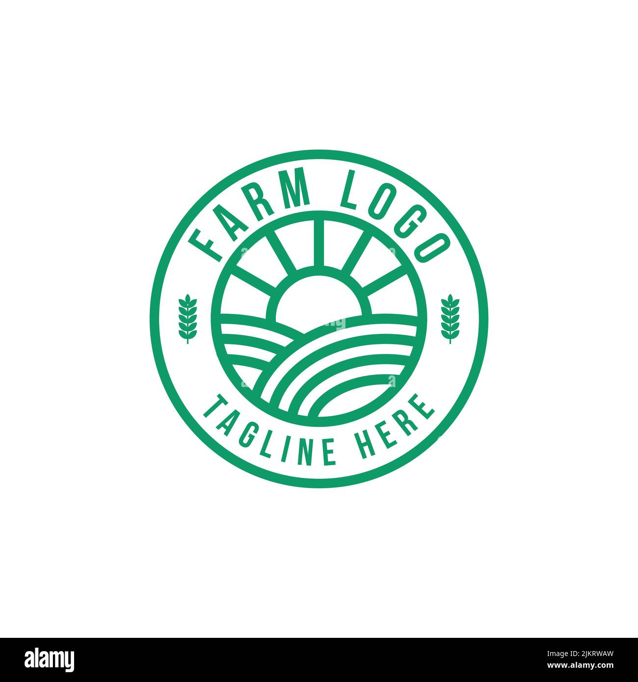 A Farm text and logo on a white background with a copy space Stock ...