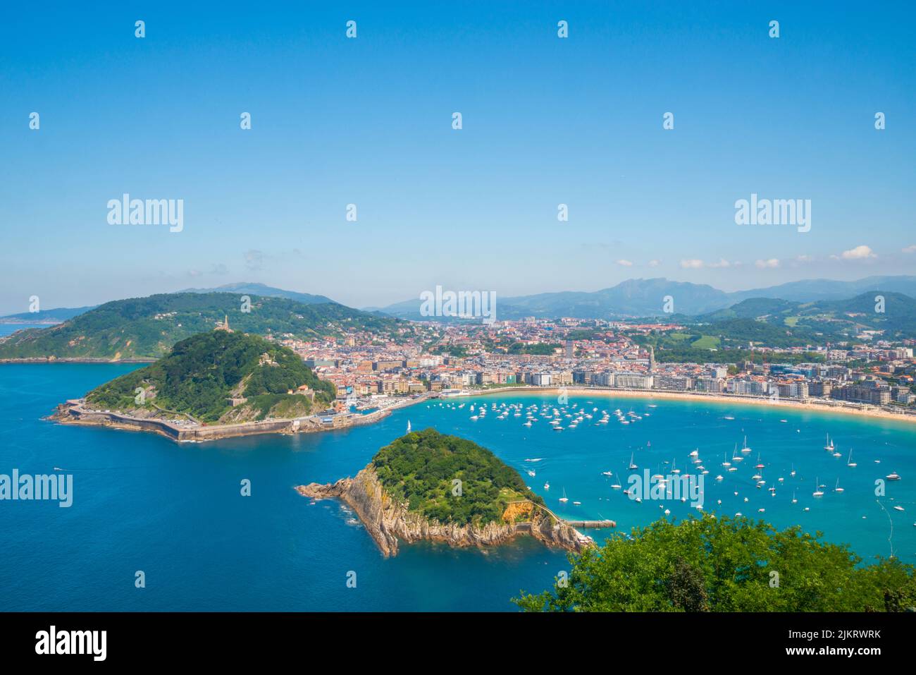 Overview from Monte Igueldo. San Sebastian, Spain. Stock Photo