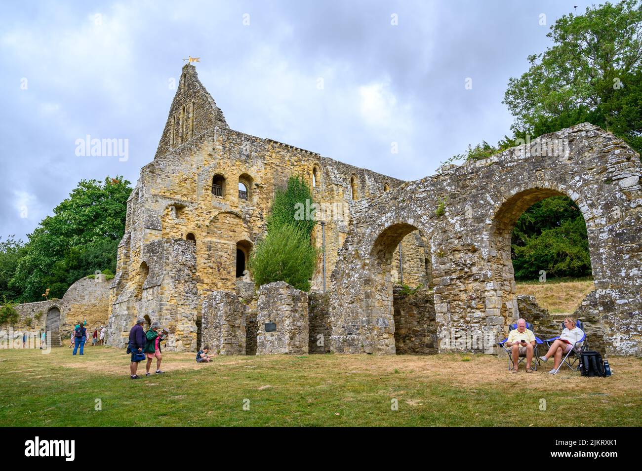 The ruins of Battle Abbey's dormitory and latrine blocks at Battle, East Sussex, England. Stock Photo
