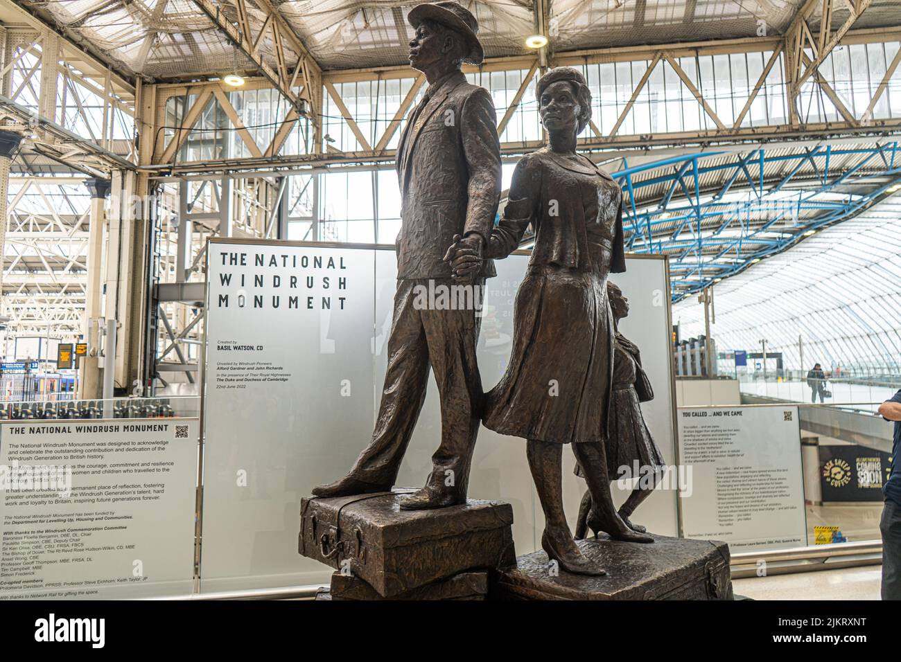 3 August 2022 The National Windrush Monument, Waterloo Station, London