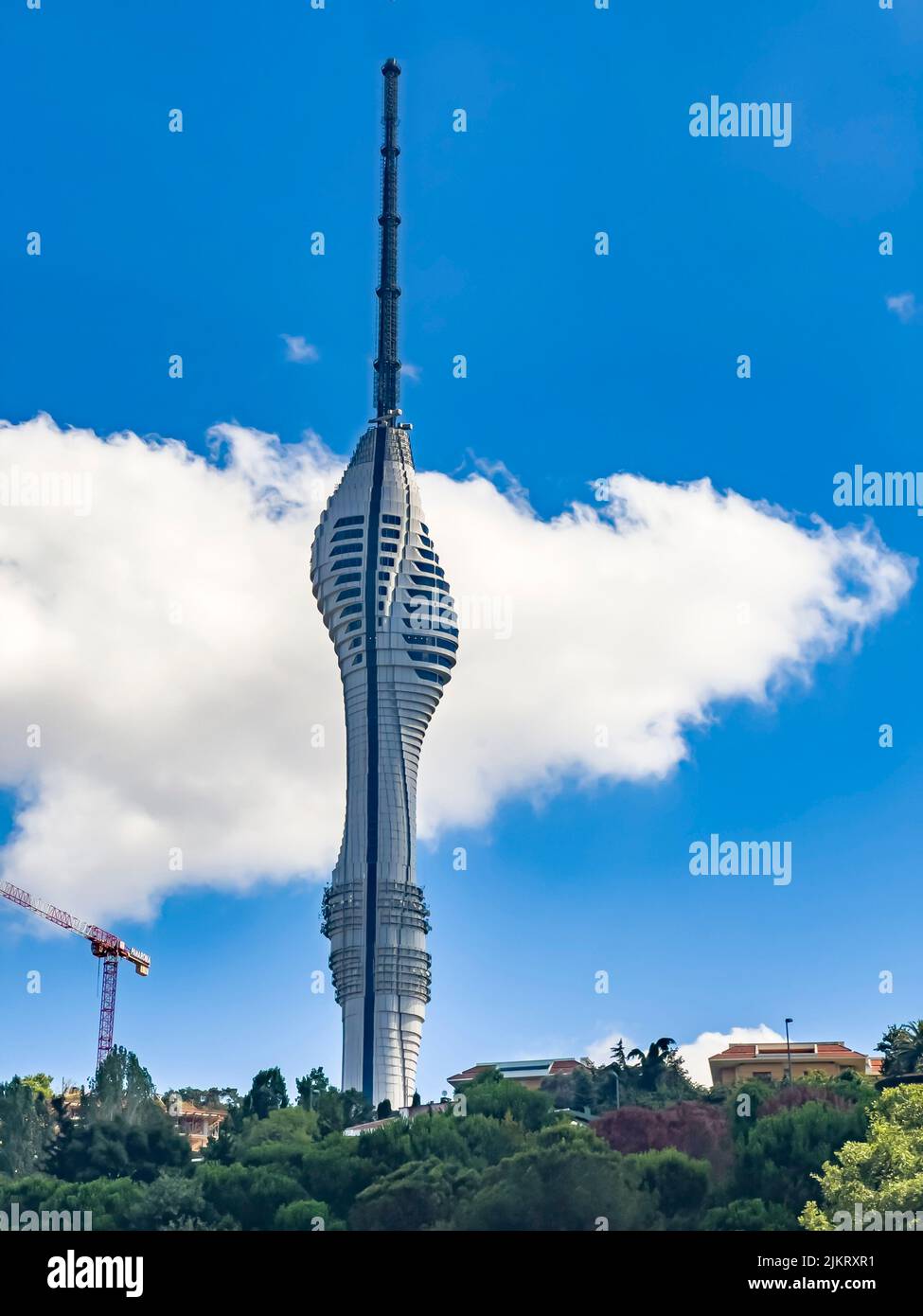New TV Radio Tower at Kucuk Camlica hill in Istanbul, Turkey. A telecommunication building with observation decks and restaurants in Uskudar district Stock Photo