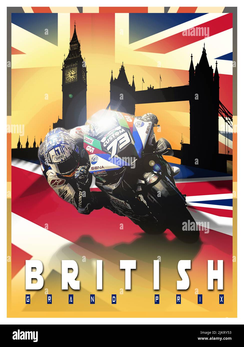 British Moto GP 2022 Race Poster Stock Photo