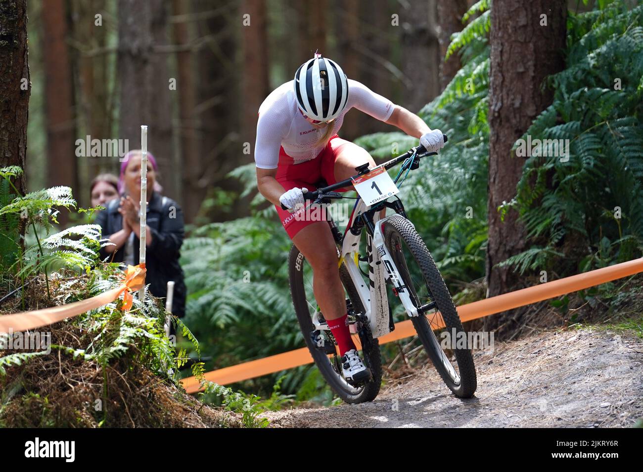 England's Evie Richards during Women's Cross-country final at Cannock Chase on day six of the 2022 Commonwealth Games. Picture date: Wednesday August 3, 2022. Stock Photo
