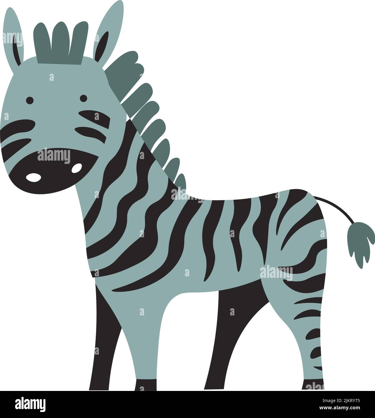 Zebra animal portrait, funny cartoon character Stock Vector Image & Art