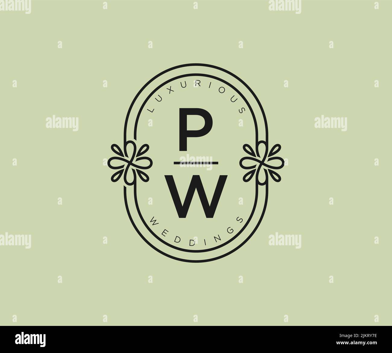 Logo between letter p and w or pw Royalty Free Vector Image