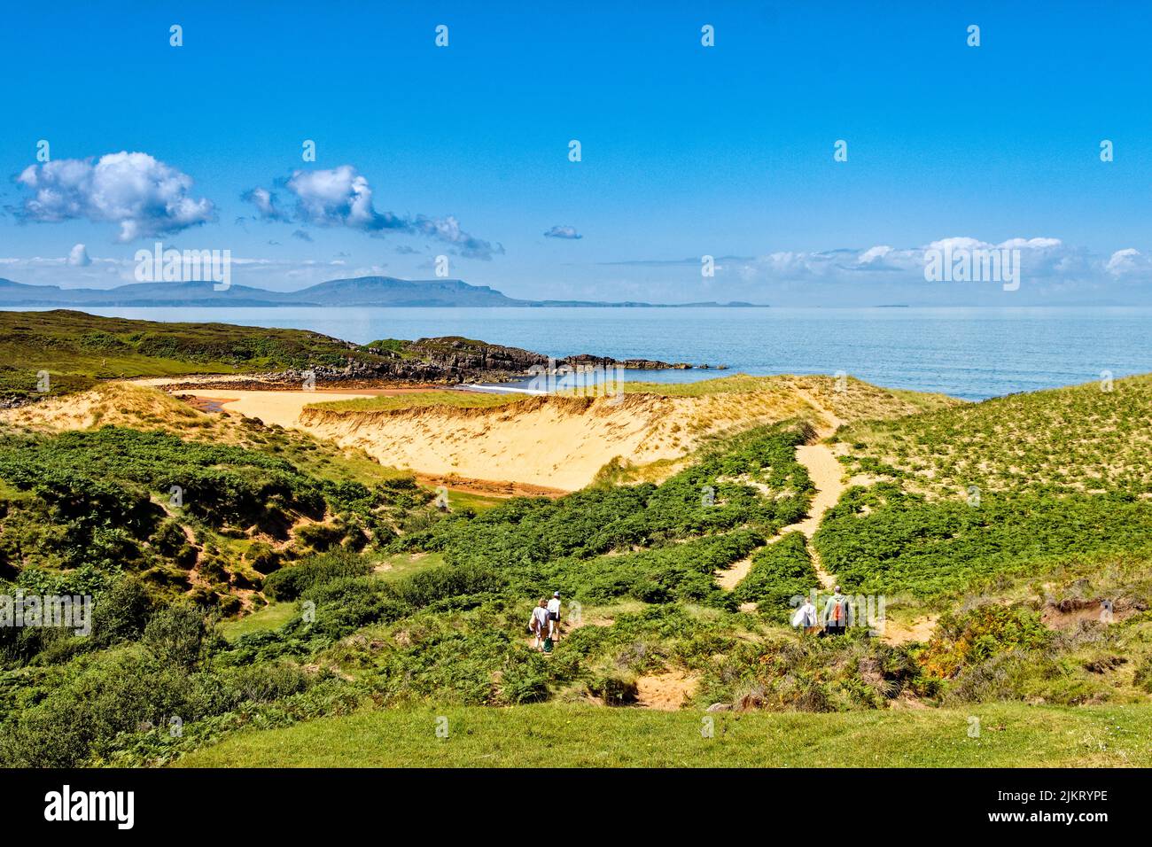 RED POINT BEACH ROSS AND CROMARTY SCOTLAND PEOPLE WALKING OVER THE