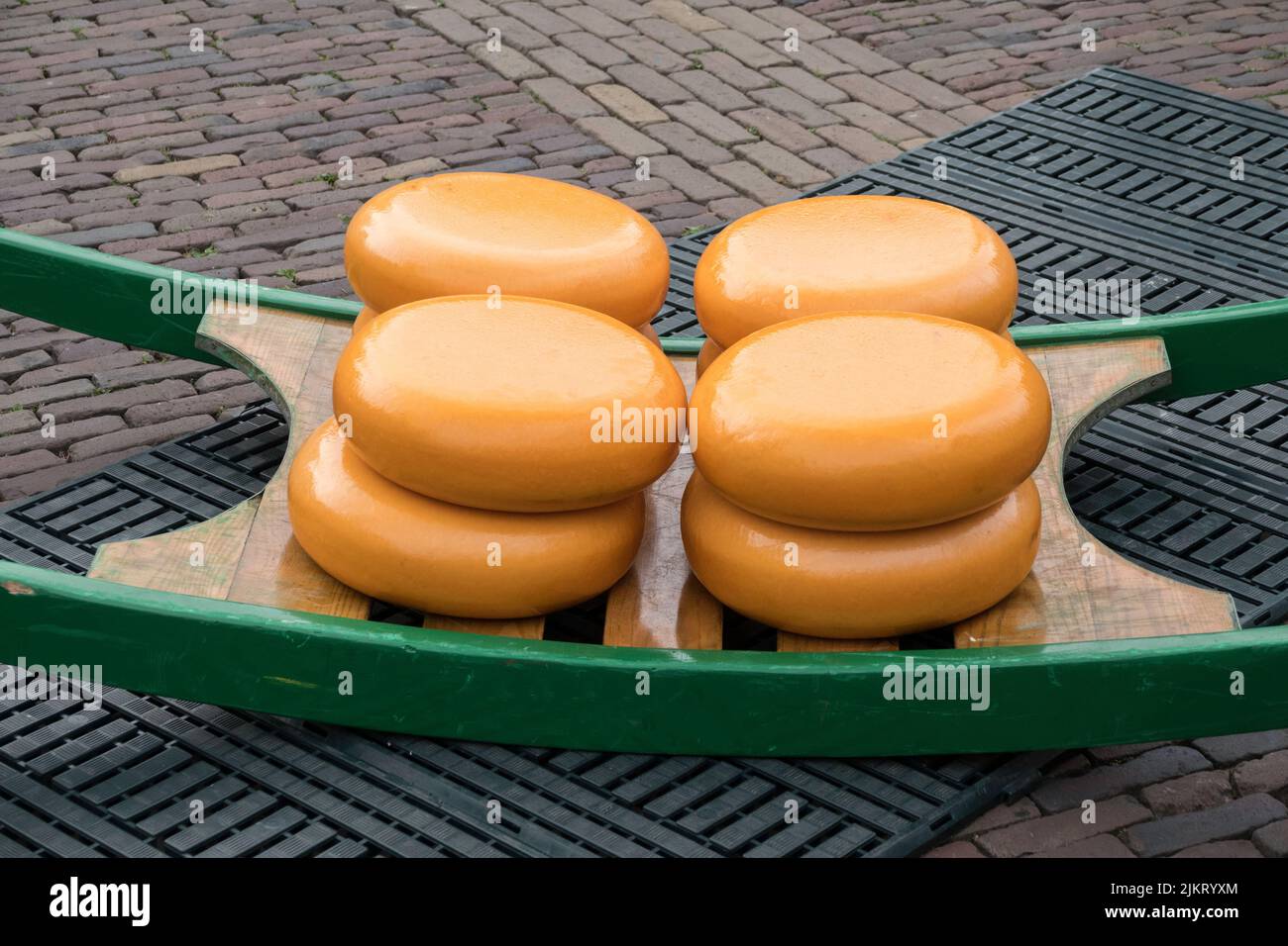cheese on the cheese markt alkmaar in holland Stock Photo