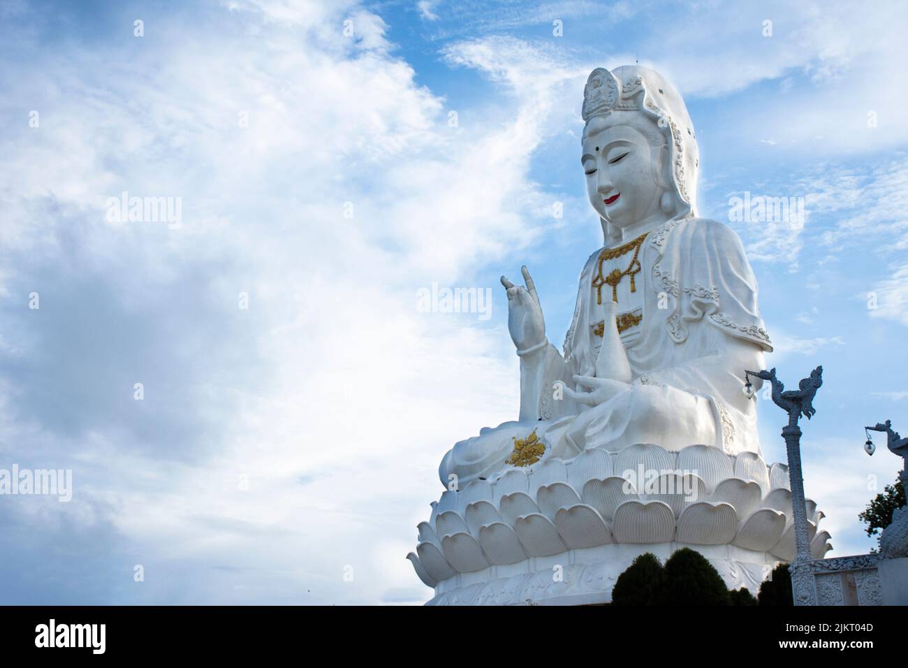 White Quan Yin or Kuan Yin chinese goddess statue for thai people