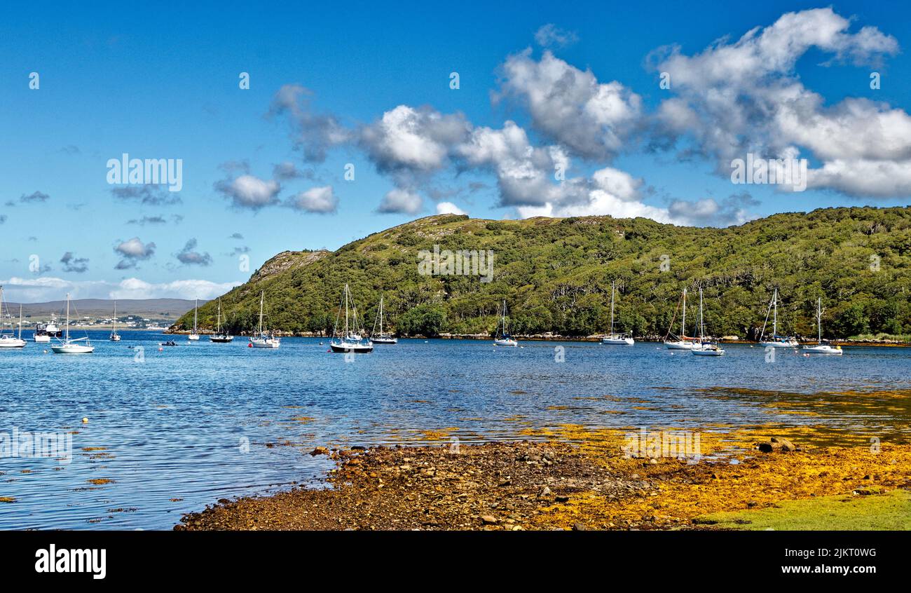 BADACHRO ROSS AND CROMARTY SCOTLAND THE BAY WITH MANY MOORED YACHTS Stock Photo