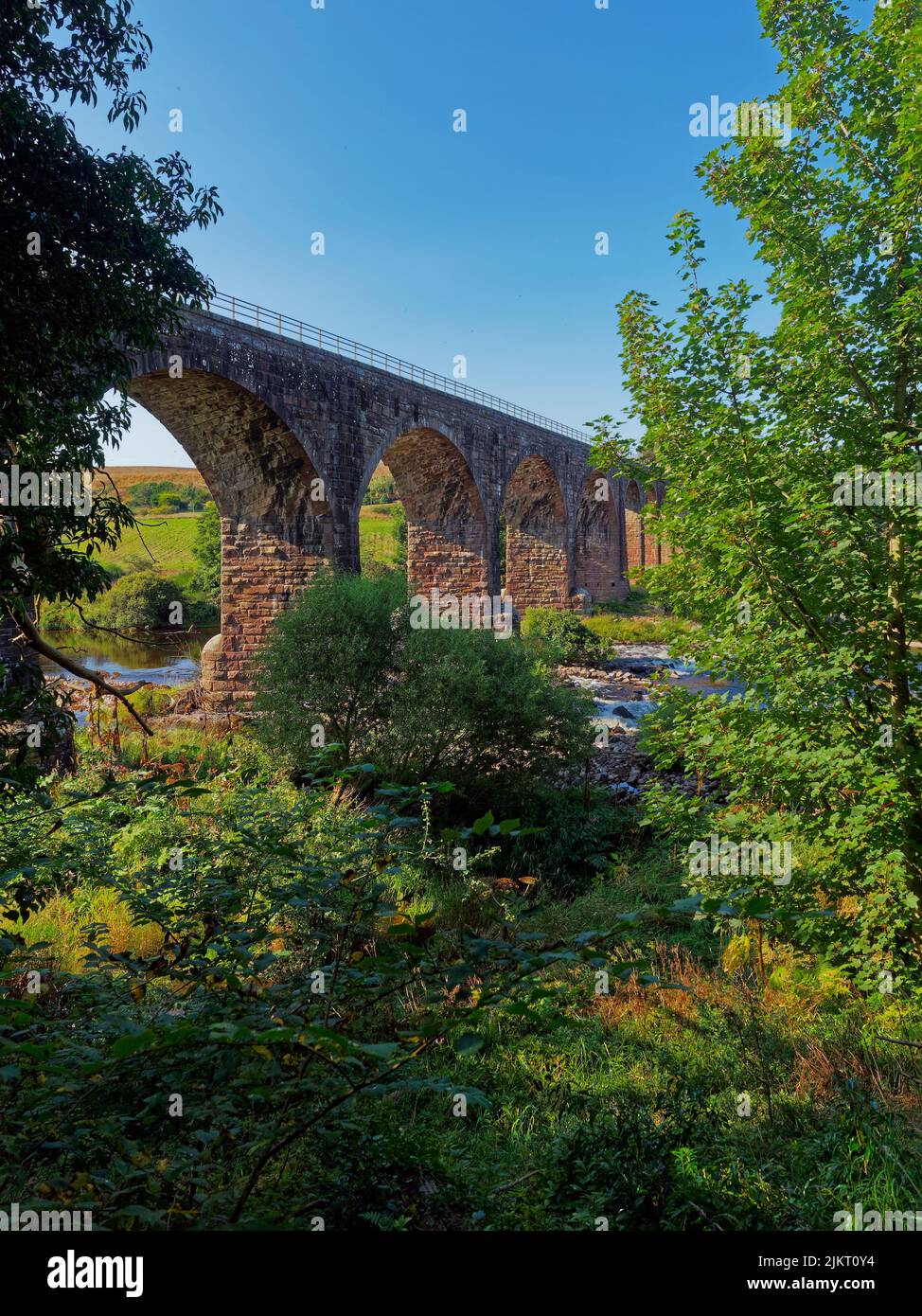The Old North Water Viaduct over the North Esk River at St Cyrus, now turned into a Pathway for Walkers between Montrose and St Cyrus Beach. Stock Photo