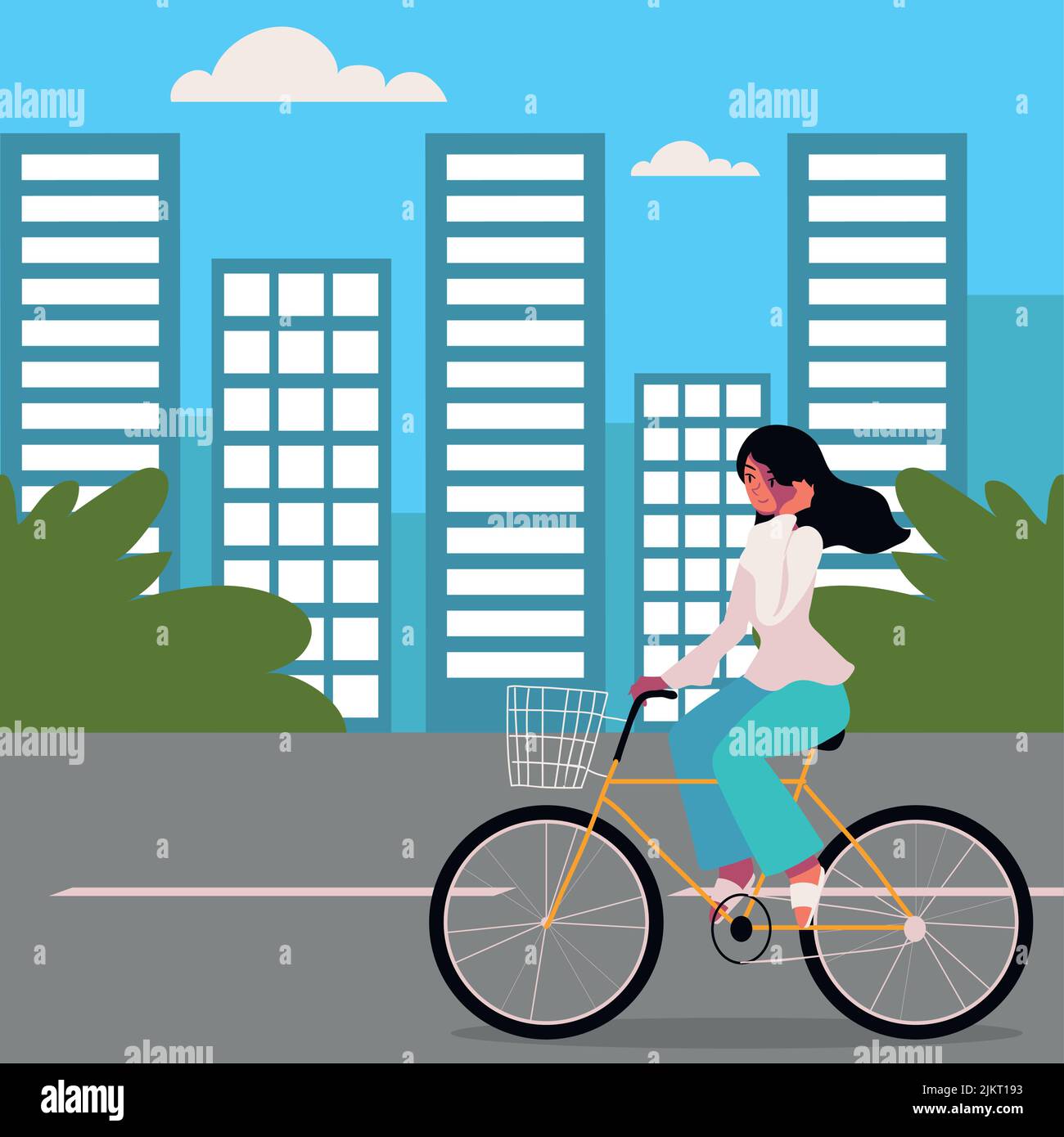Car free day street Stock Vector Images - Alamy