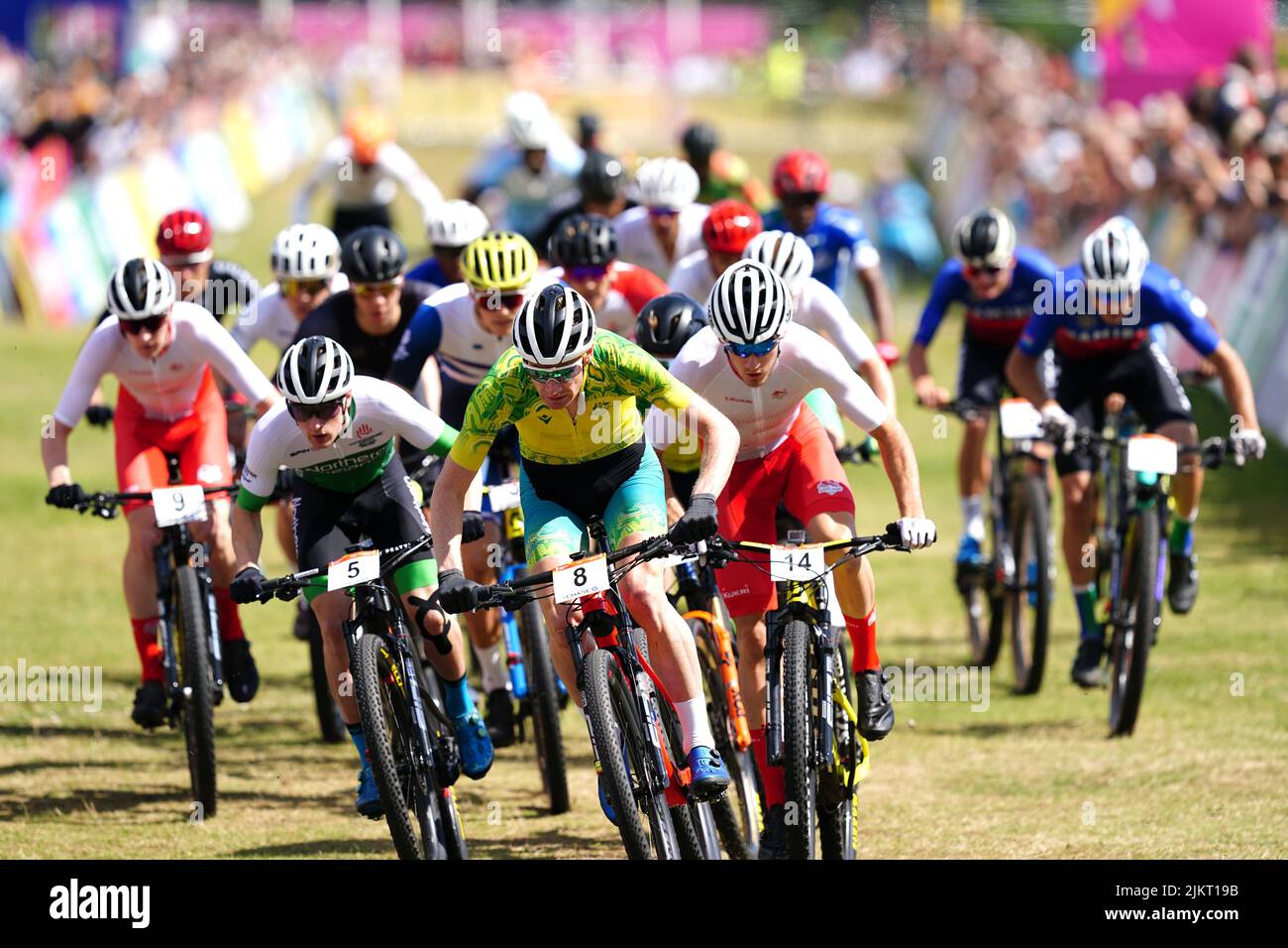 England's Henry Birchill (centre-right) during the Men's Cross-country final at Cannock Chase on day six of the 2022 Commonwealth Games. Picture date: Wednesday August 3, 2022. Stock Photo