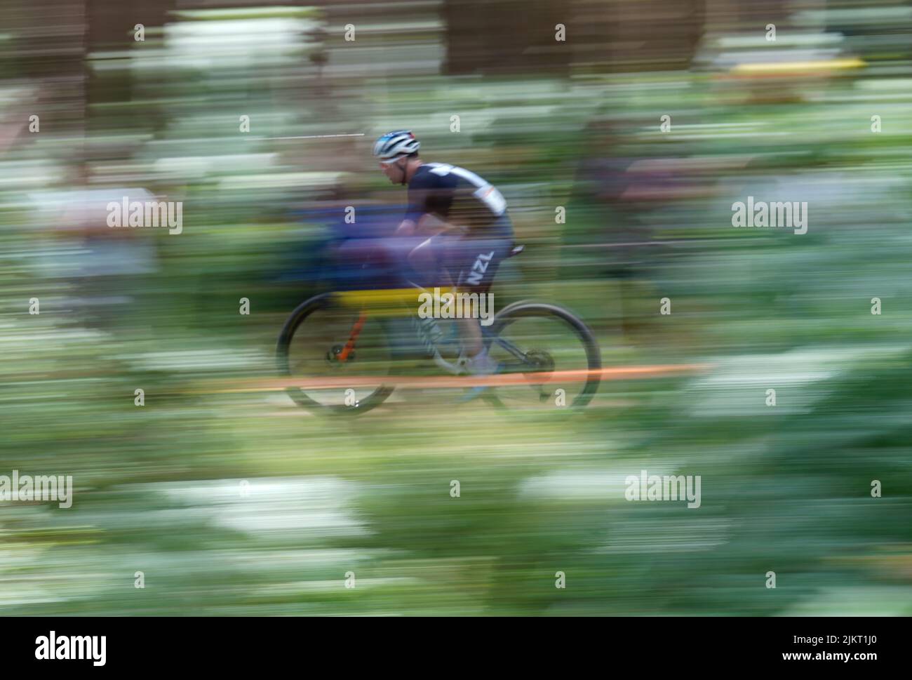 New Zealand's Samuel Gaze during the Men's Cross-country final at Cannock Chase on day six of the 2022 Commonwealth Games. Picture date: Wednesday August 3, 2022. Stock Photo