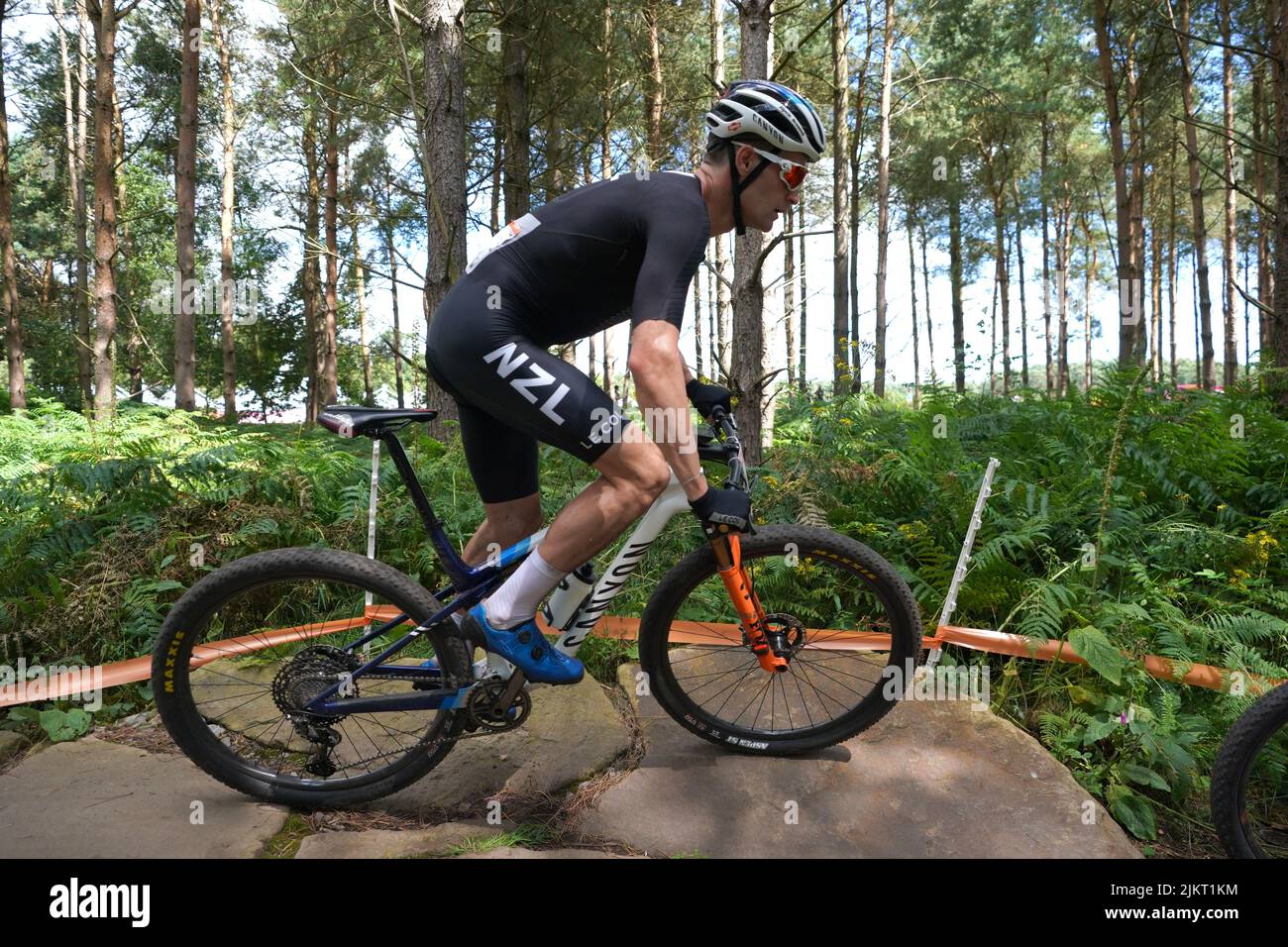 New Zealand's Samuel Gaze during the Men's Cross-country final at Cannock Chase on day six of the 2022 Commonwealth Games. Picture date: Wednesday August 3, 2022. Stock Photo
