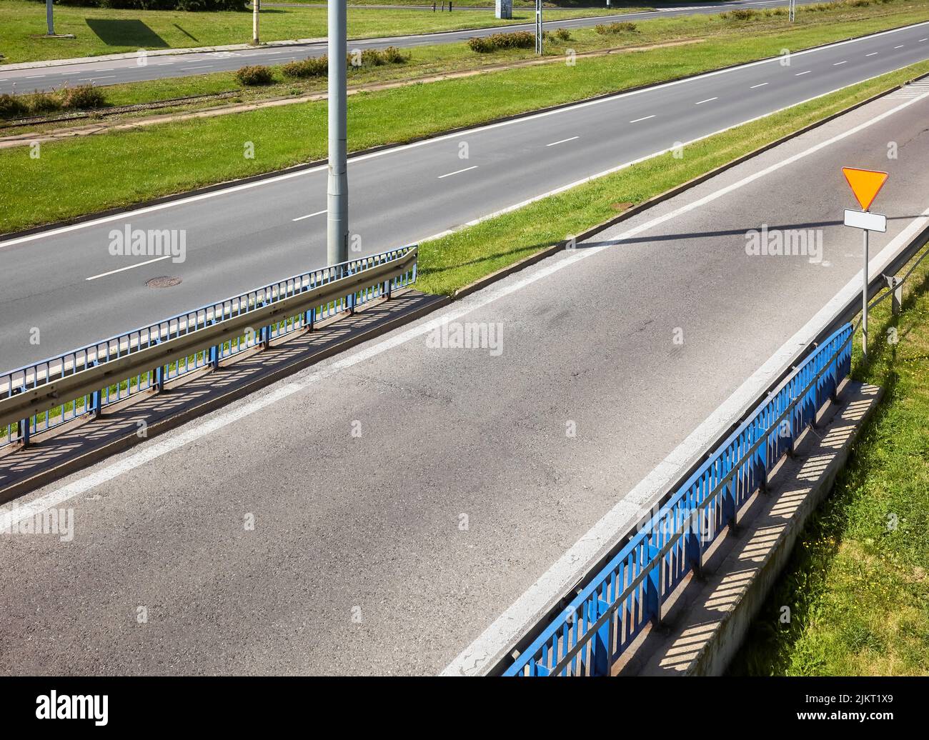 Picture of a highway seen from above. Stock Photo
