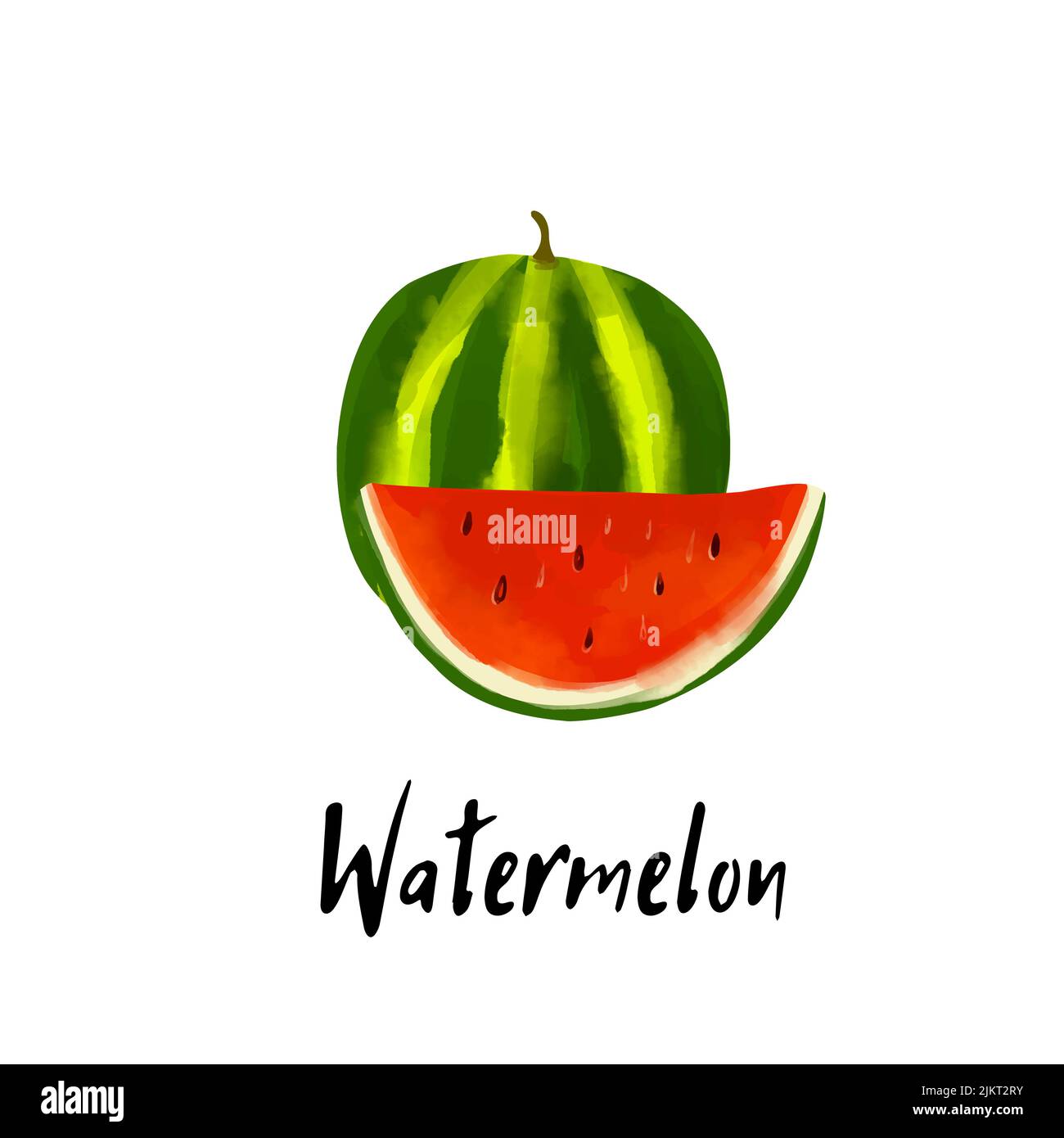 Illustration of a watermelon slice isolated on a white background Stock ...