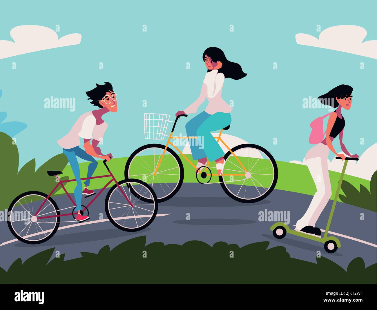 Car free day street Stock Vector Images - Alamy
