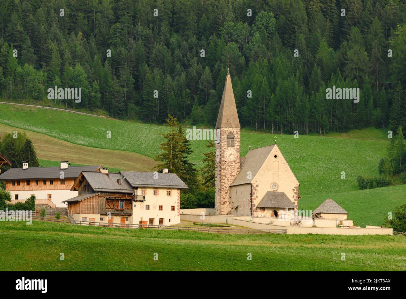 Stunning view of the Funes Valley (Val di Funes) with the Santa