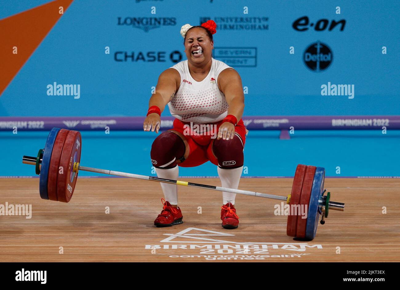 Commonwealth Games - Weightlifting - Women's 87+kg - Final - The NEC Hall 1, Birmingham, Britain - August 3, 2022 England's Emily Campbell in action REUTERS/Jason Cairnduff Stock Photo