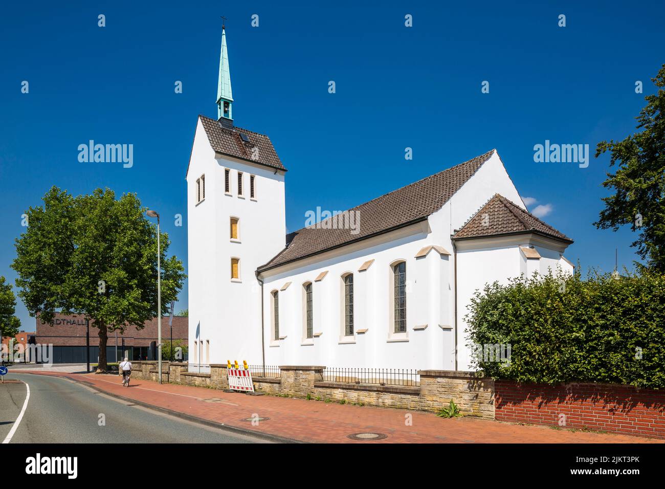Germany, Ahaus, Westmuensterland, Muensterland, Westphalia, North Rhine-Westphalia, NRW, Evangelical Christus Church Stock Photo