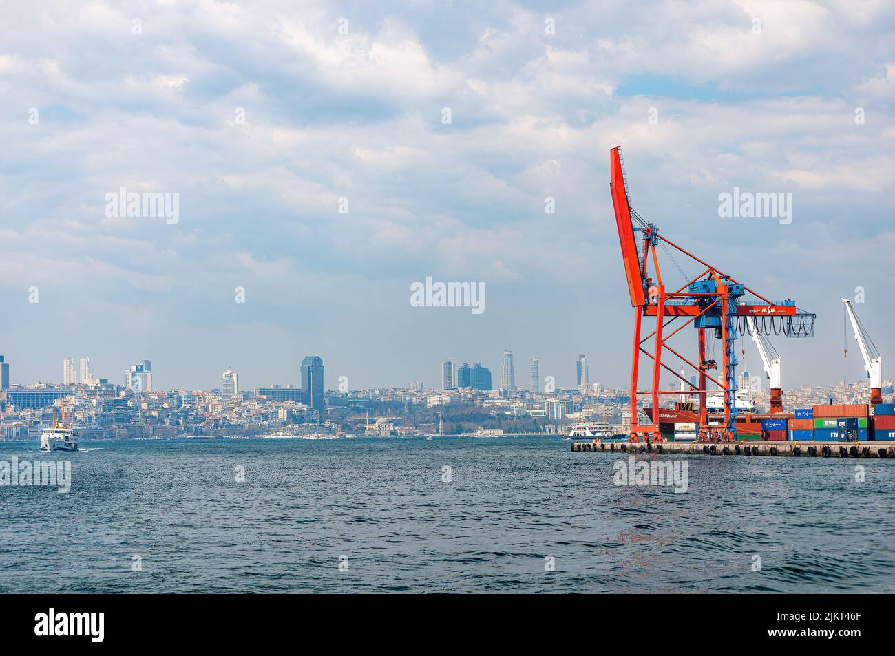 ISTANBUL, TURKEY - APRIL 09, 2011: The Port of Haydarpasa, also known as the Port of Haidar Pasha is a general cargo seaport. Stock Photo