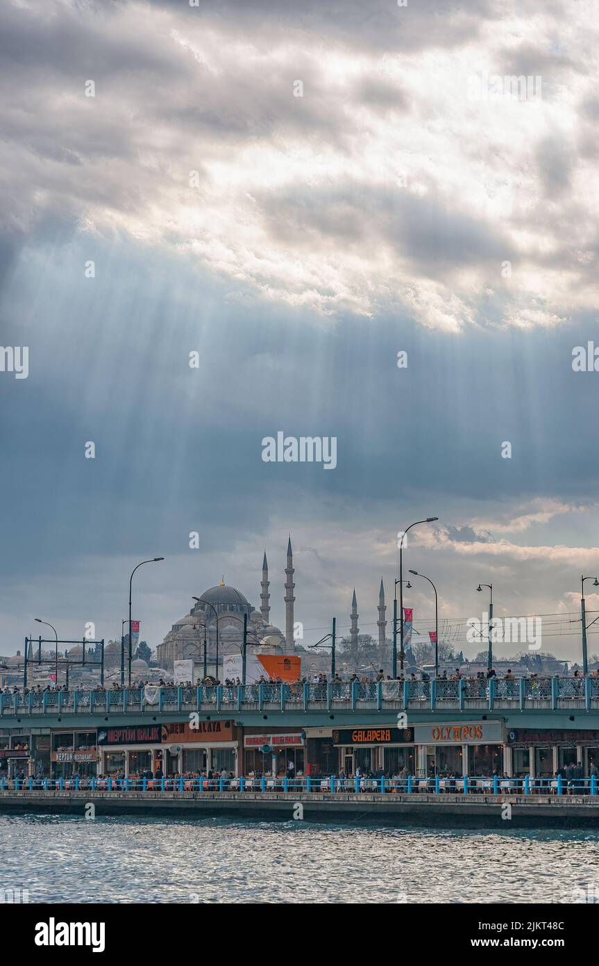 ISTANBUL, TURKEY - APRIL 09, 2011: The Suleymaniye Mosque near sunset. Stock Photo