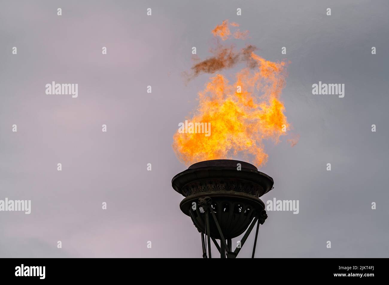 The fire of memory is lit on the rostral columns in St. Petersburg at ...