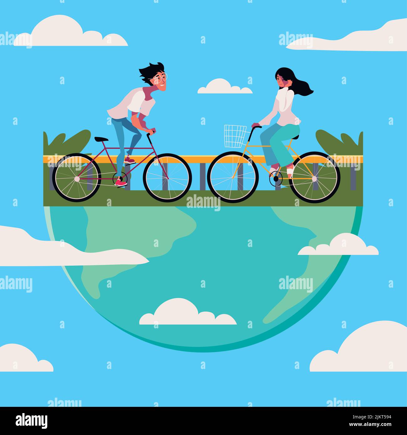 Car free day street Stock Vector Images - Alamy