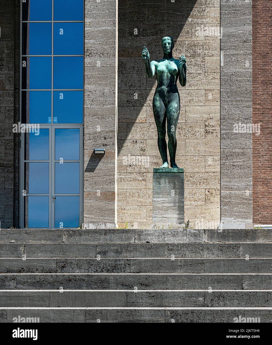 Decathlete And Winner At The Entrance To The Pillar Hall In The Olympic Park, Berlin-Charlottenburg, Germany Stock Photo
