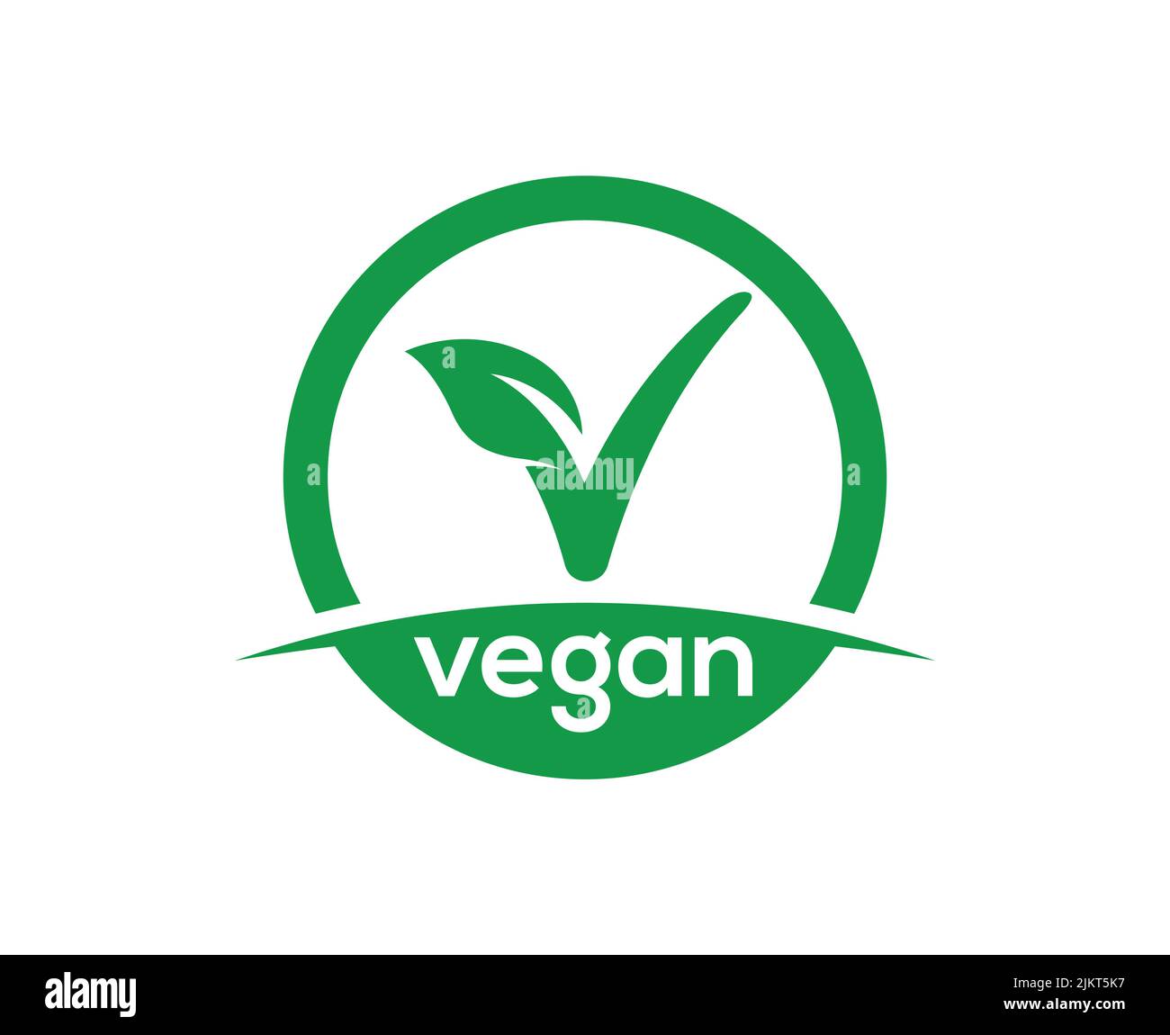green vegan v vegetarian leaf tick check mark logo symbol icon in