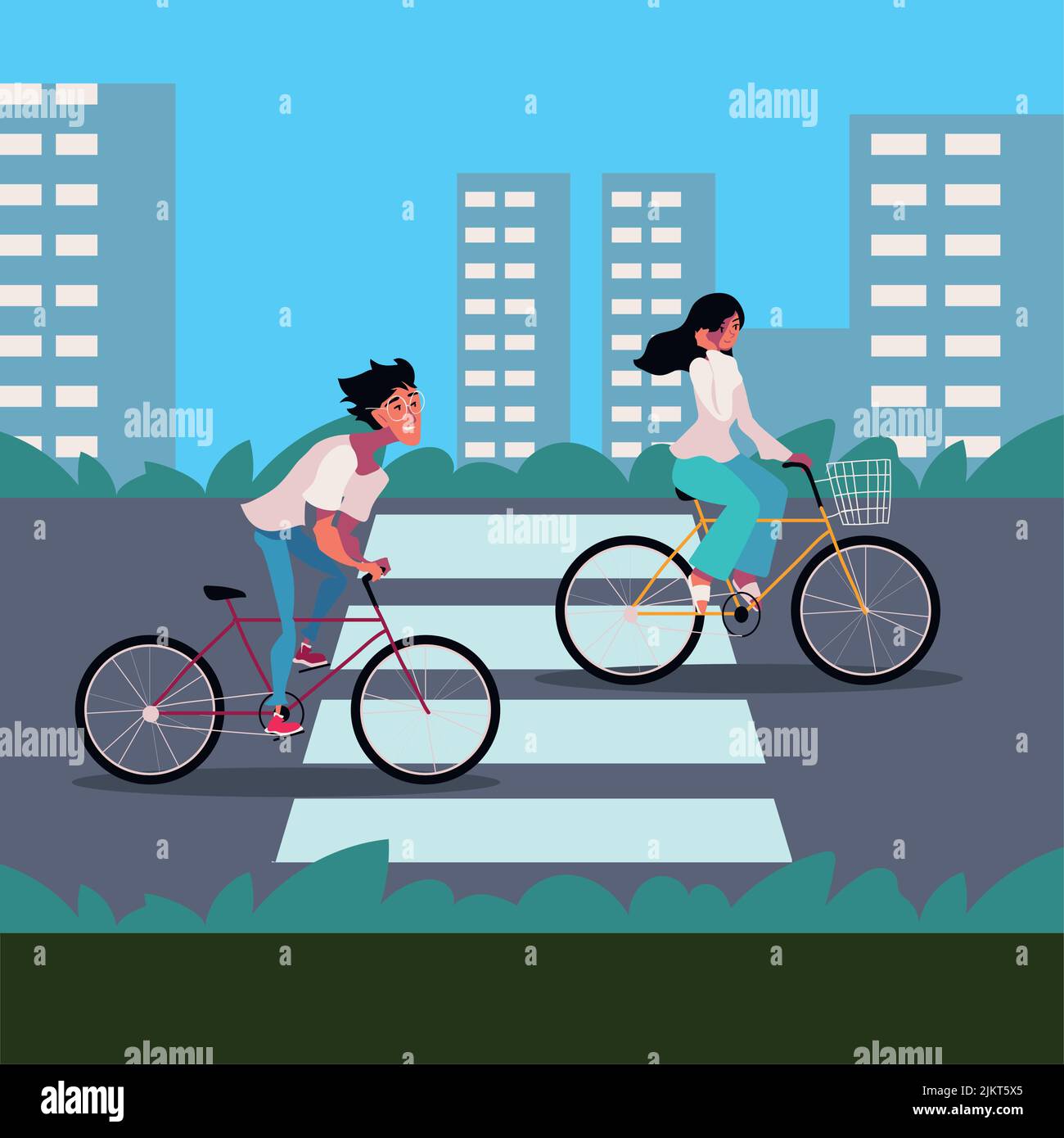 Car free day street Stock Vector Images - Alamy
