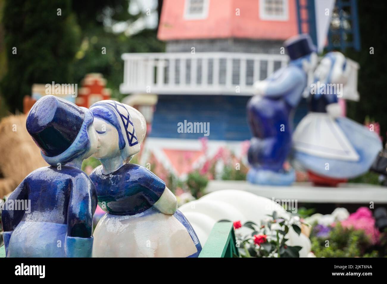 Display of the famous Dutch kissing Couple in Gardens by the Bay