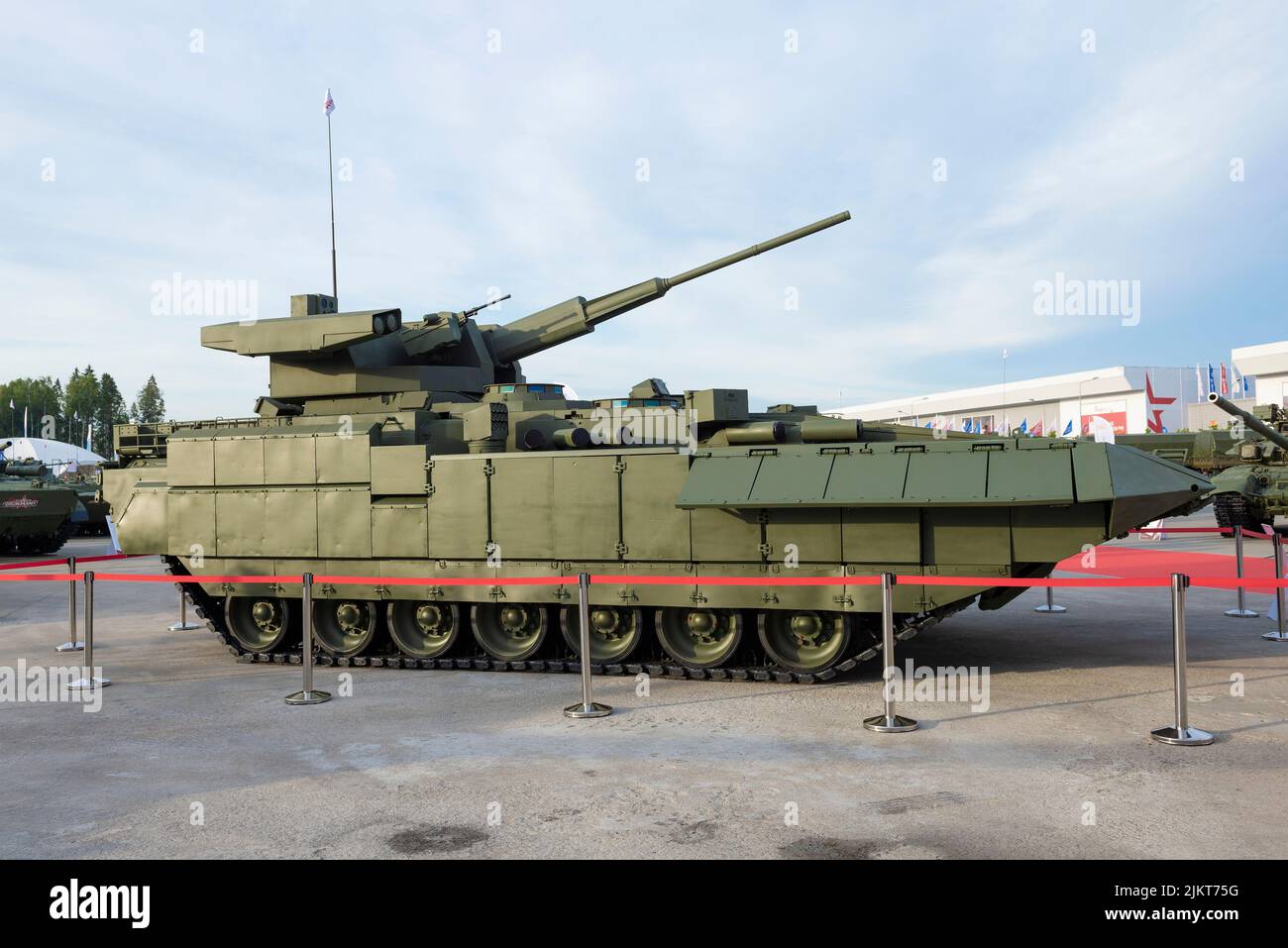 MOSCOW REGION, RUSSIA - AUGUST 25, 2020: T-15 (Object 149) is a promising Russian armored fighting vehicle based on the Armata universal tracked platf Stock Photo