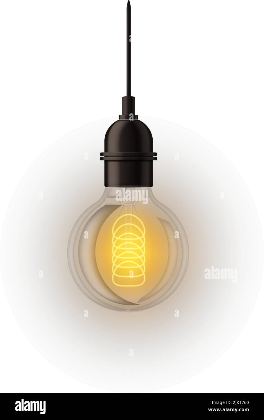 Electric edison lamp. Vintage realistic light bulb Stock Vector