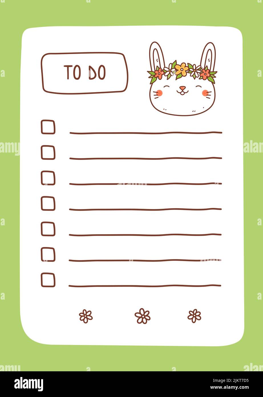 Bunny task planner vector hi-res stock photography and images - Alamy