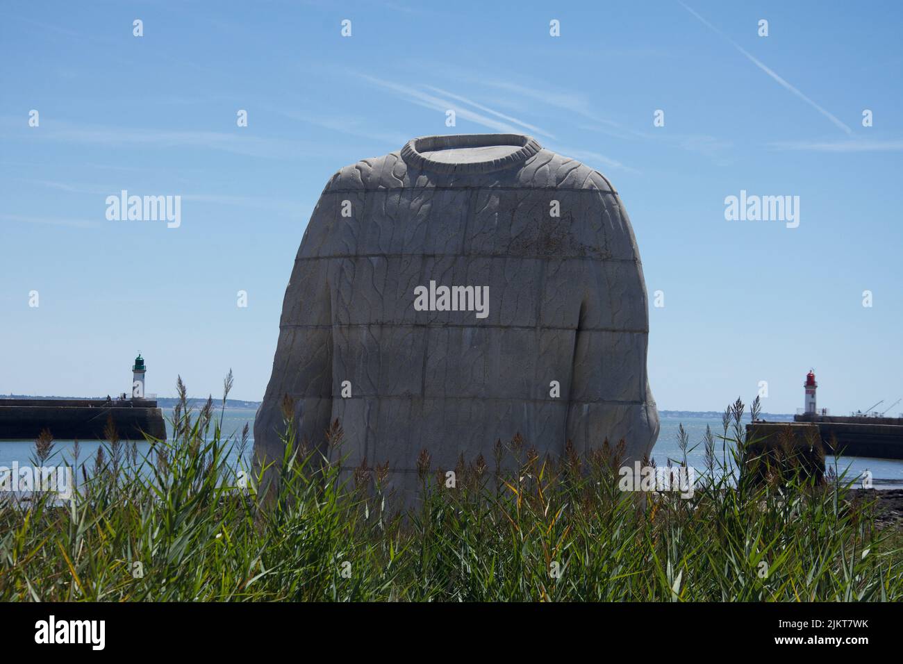 Pull over in stone on the beach, Saint Nazaire. France Stock Photo