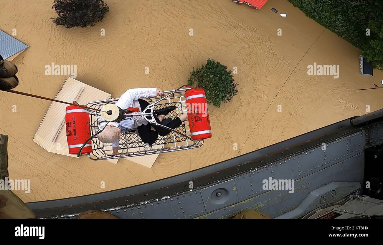 Kentucky National Guard Soliders and Airmen aided in flood relief efforts in response to a declared state of emergency in eastern Kentucky in late July 2022. (Courtesy Footage) Stock Photo