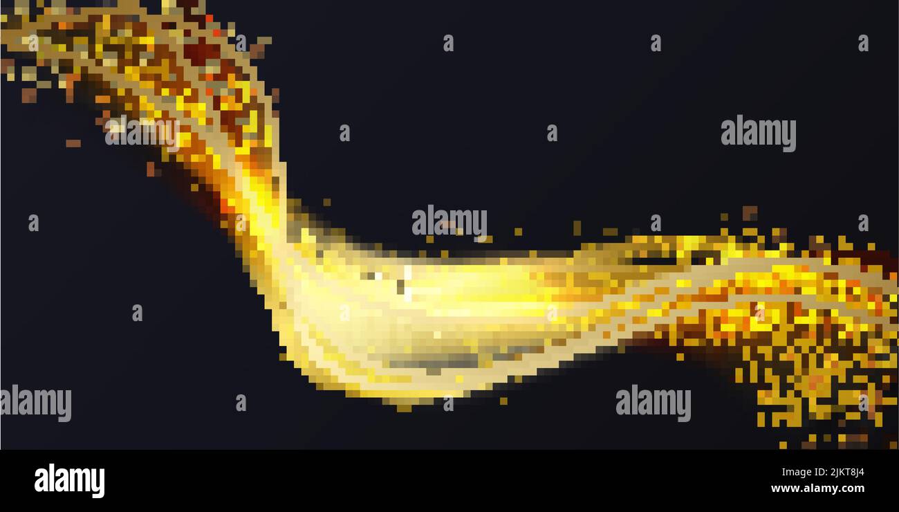 Golden wave with sparkle bokeh, abstract light effect vector ...