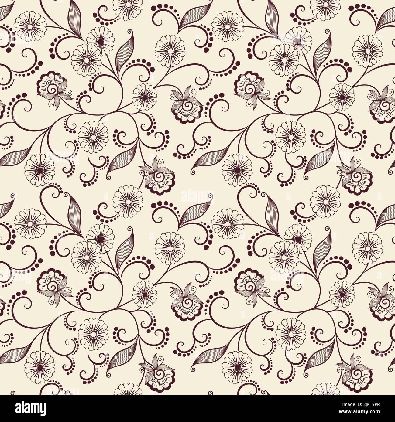 Vector flower seamless pattern background. Elegant texture for ...