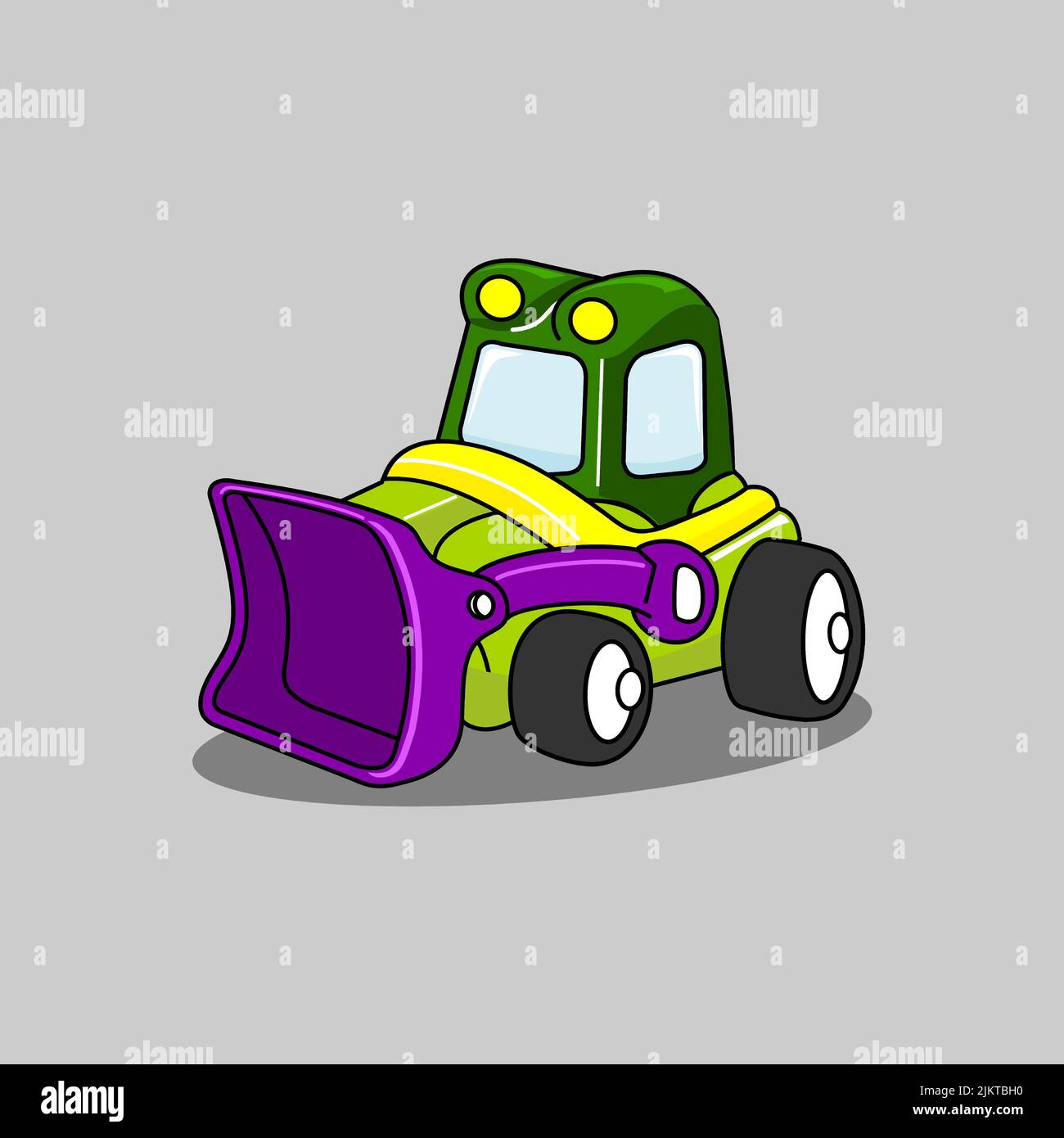 A vector design of a colorful cartoon tractor Stock Vector Image & Art
