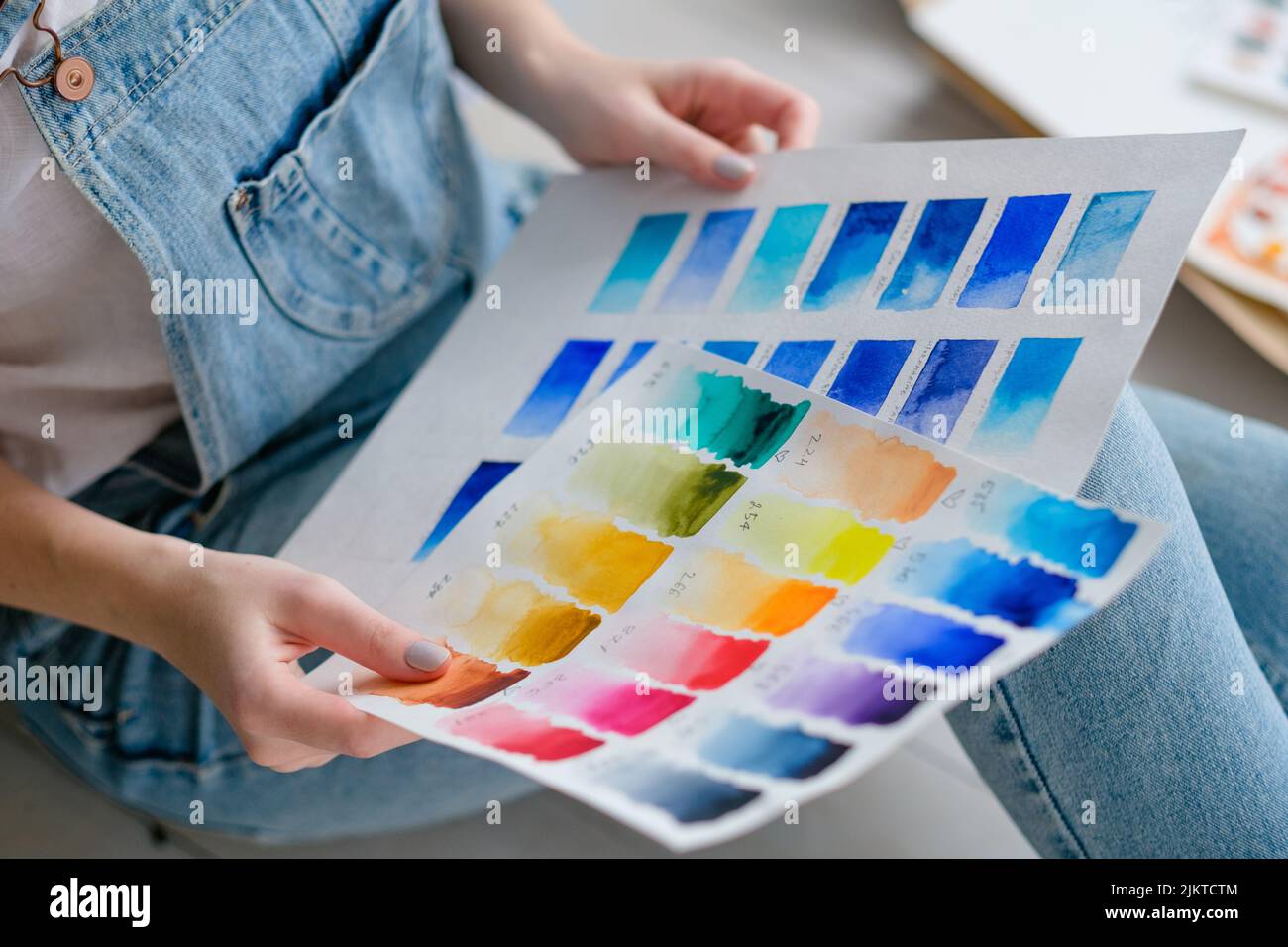 ink mix paper color palette draw watercolor paint Stock Photo Alamy